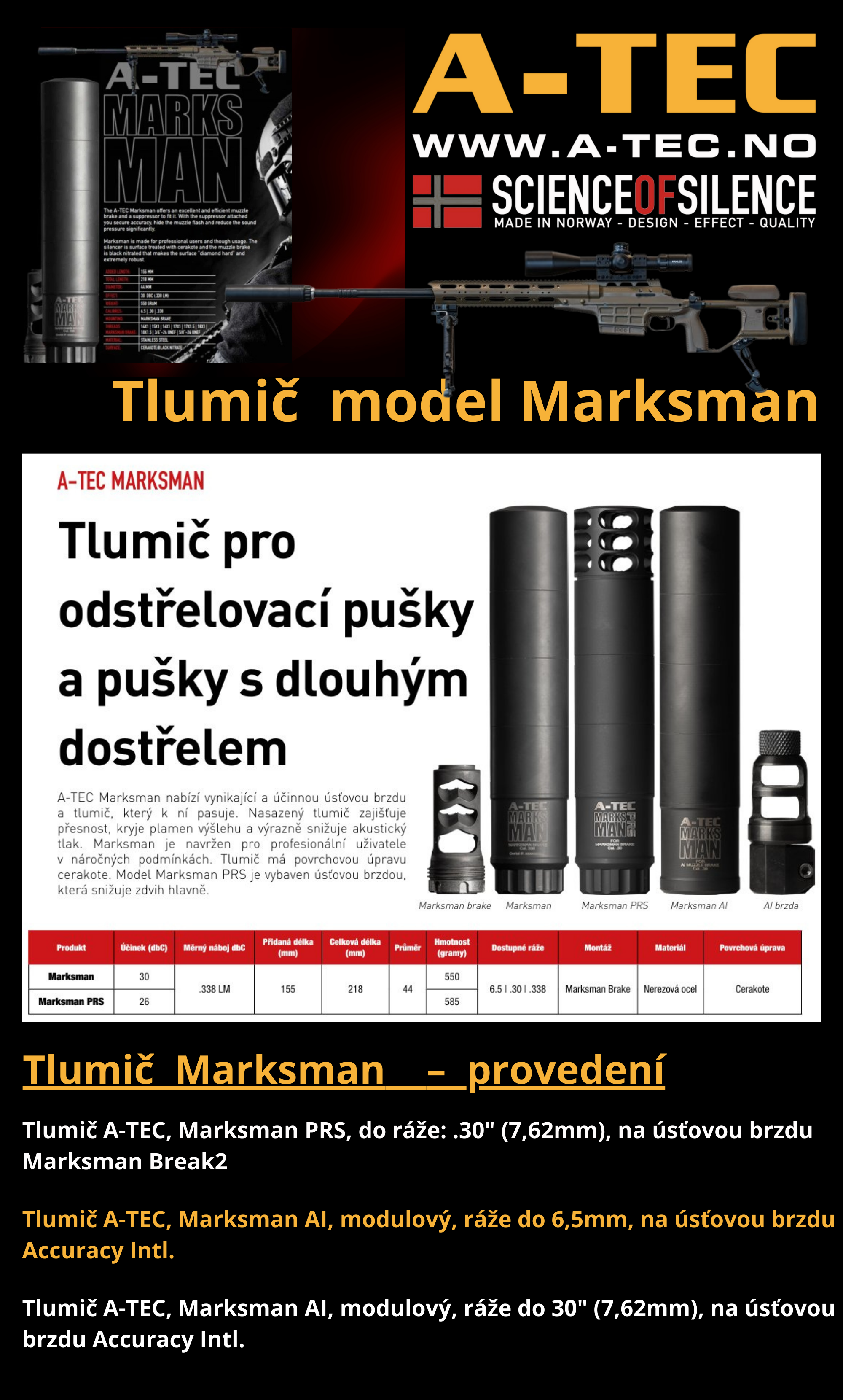 Tlumič - model Marksman